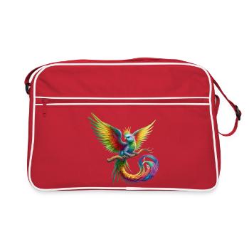 Paradiesvogel (01) - Retro Tasche - Rot/Weiß - Vorne