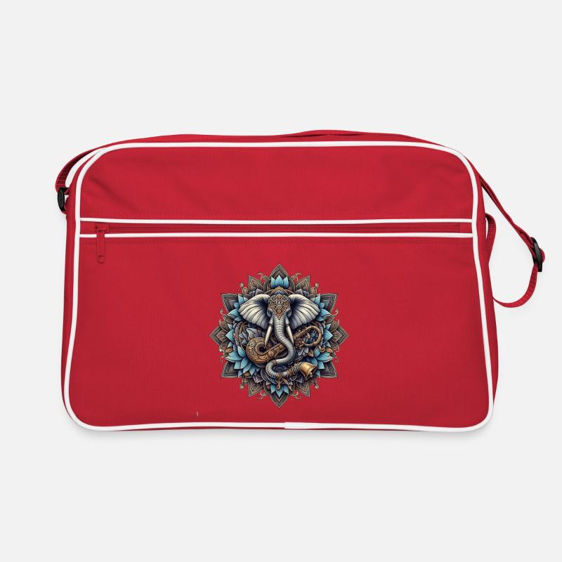 Elefantenmandala im Steampunk-Stil Retro Tasche