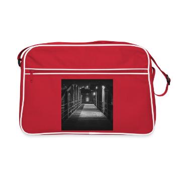 Ferry Pier Neuhof Elbe Hamburg Poster - Retro Bag - red/white - Front