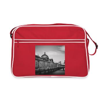 Fish Auction Hall Fish Market Hamburg Elbe Poster - Retro Bag - red/white - Front
