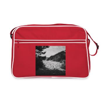 Beach Access West Beach Prerow Baltic Sea Darß Poster - Retro Bag - red/white - Front
