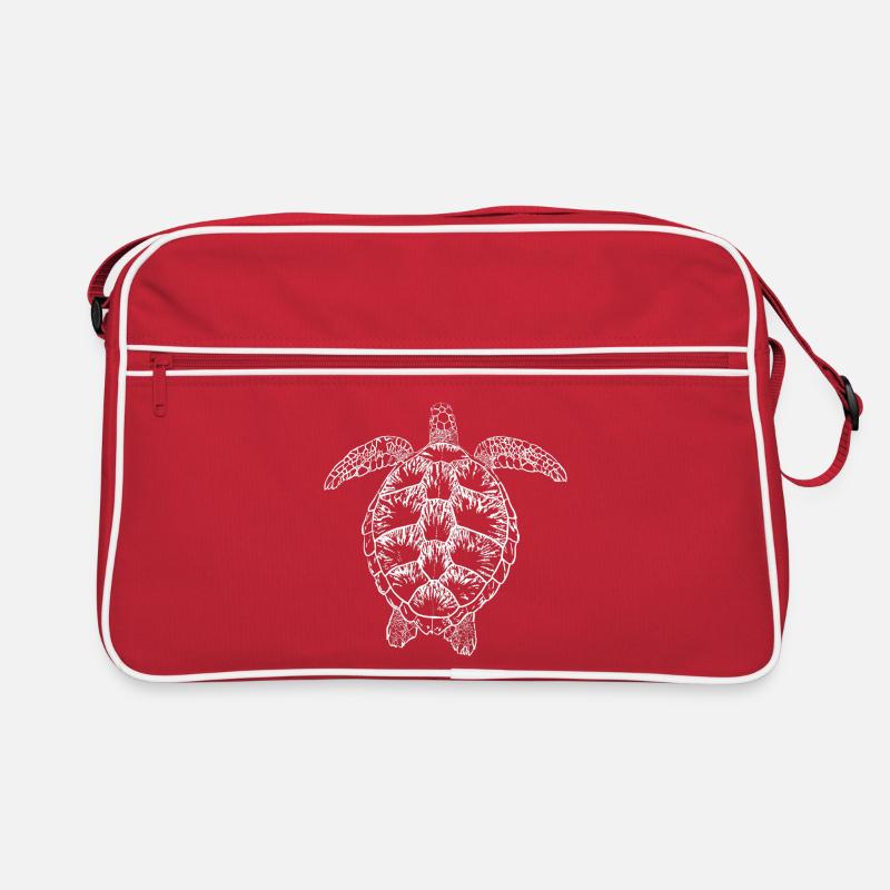Turtle white2 - Retro Bag - red/white