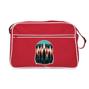 Waldlicht Abendrot - Retro Tasche - Rot/Weiß - Vorne