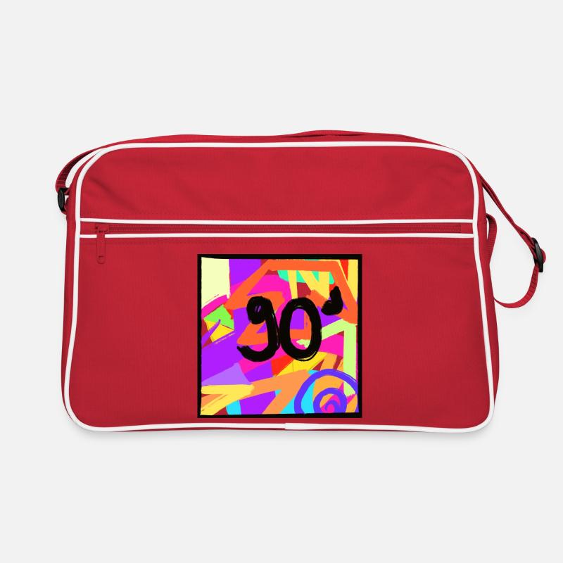Retro style 90s design - Retro Bag - red/white