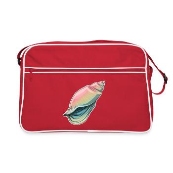 Pastel Seashell Illustration - Retro Bag - red/white - Front