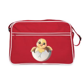 Mignon nouveau-né et illustration d’œuf - Sac Retro - rouge/blanc - Devant