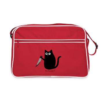 Black Cat - Retro Tasche - Rot/Weiß - Vorne