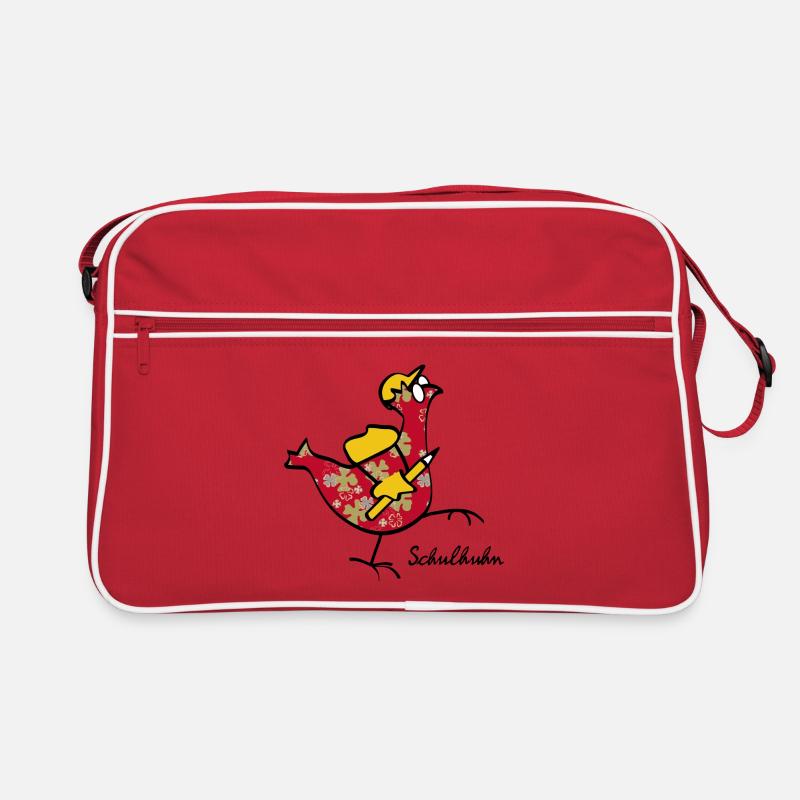 RIKELS Design: Erstklässler Schulstarter 2026 - Retro Tasche - Rot/Weiß
