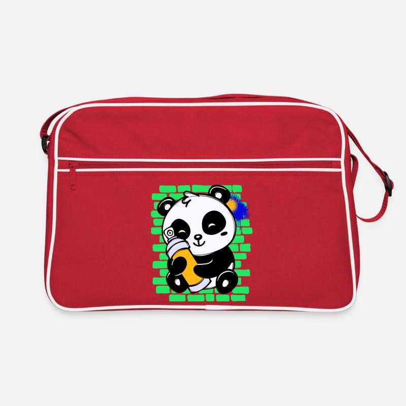 Graffiti Panda Drawing Illustration Spray Can Retro Bag