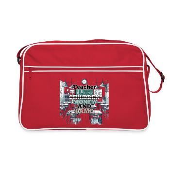 Enseignant Enseignant Argent et Renommée Cadeau - Sac Retro - rouge/blanc - Devant