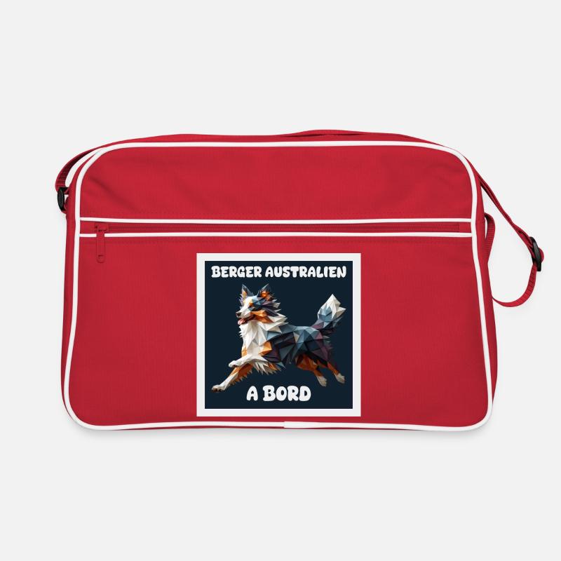 AUSTRALIAN SHEPHERD AUTOAUFKLEBER AN BORD Retro Tasche