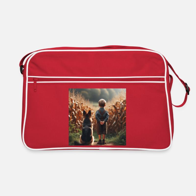 German Shepherd Art Retro Bag