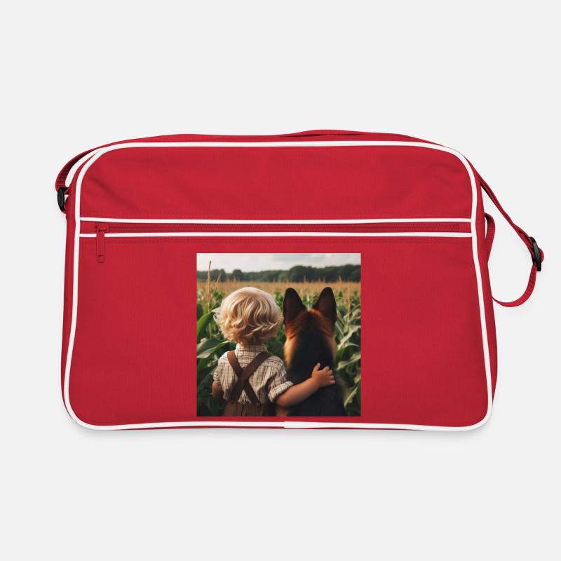 German Shepherd Art Retro Bag