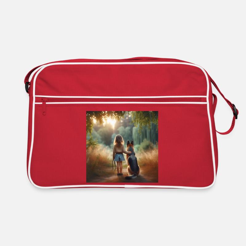 Deutscher Schäferhund Kunst Retro Tasche