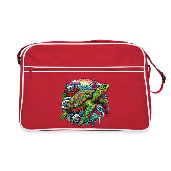 Japanese Turtle Japan Manga Comic - Retro Bag - red/white - Front