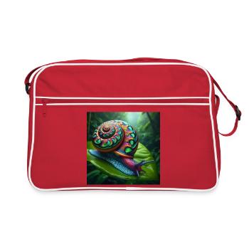 Multicolored Snail - Retro Bag - red/white - Front