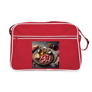 Schinkenplatte - Retro Tasche - Rot/Weiß - Vorne