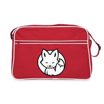 Kleiner Fuchs (Schwarzweiß) - Retro Tasche - Rot/Weiß - Vorne