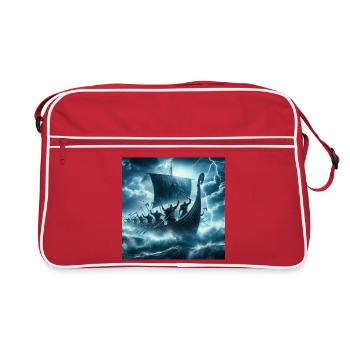Navire viking - Sac Retro - rouge/blanc - Devant
