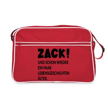 GEBURTSTAG - ÄLTER WERDEN - Retro Tasche - Rot/Weiß - Vorne