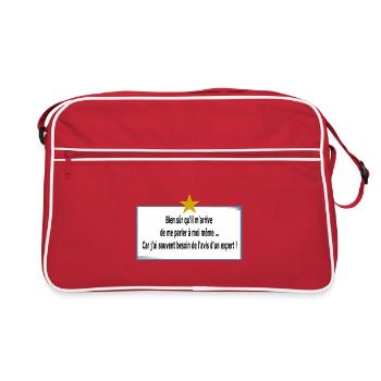 Je me parle à moi même - Sac Retro - rouge/blanc - Devant