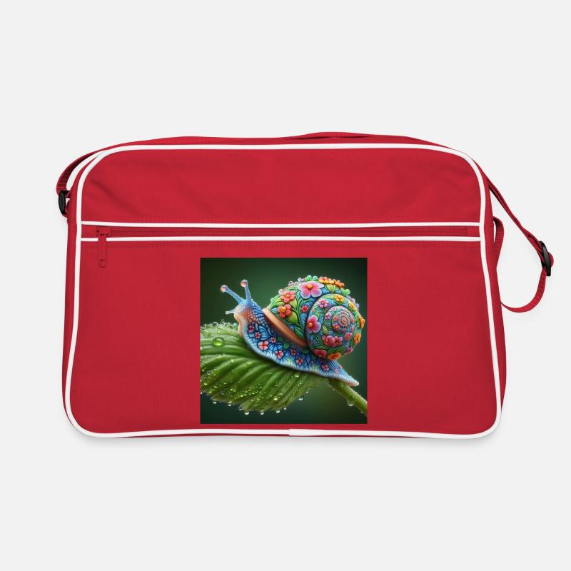 Escargot en fleurs - Sac Retro - rouge/blanc