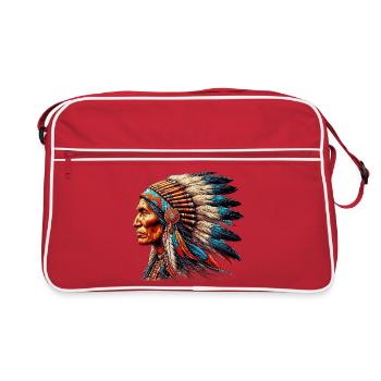 Amérindien Peau rouge d’Amérique - Sac Retro - rouge/blanc - Devant