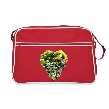 Cœur de joubarbe - Sempervivum - Roofwort - Sac Retro - rouge/blanc - Devant