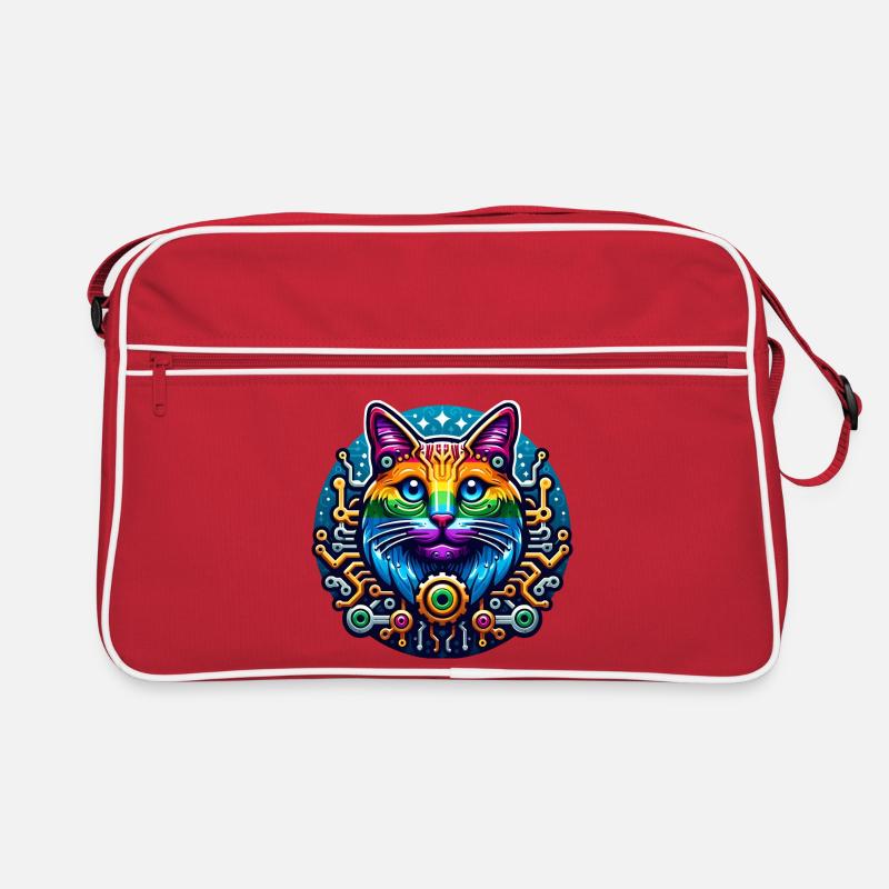 Mechanical Rainbow Cat Retro Tasche