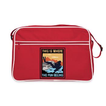 1 this is where the fun begins - Retro Tasche - Rot/Weiß - Vorne