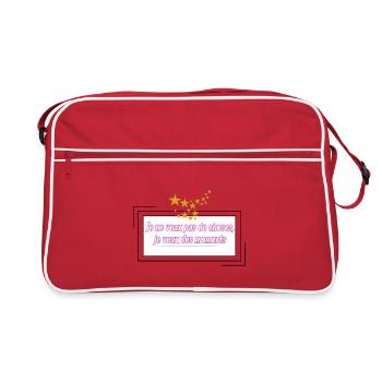 Ich will keine Dinge, sondern Momente - Retro Tasche - Rot/Weiß - Vorne