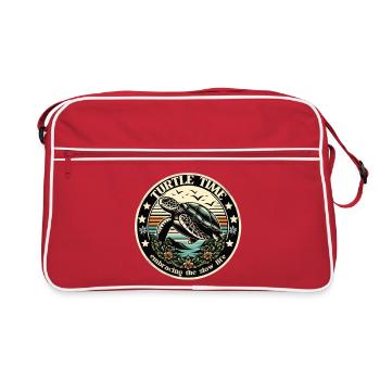 Le temps des tortues, embrassant la vie lente - Sac Retro - rouge/blanc - Devant