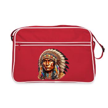 Amérindien Peau rouge d’Amérique - Sac Retro - rouge/blanc - Devant