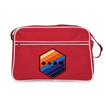 Poker Jeu de cartes Casino Poker Jeux d’argent - Sac Retro - rouge/blanc - Devant