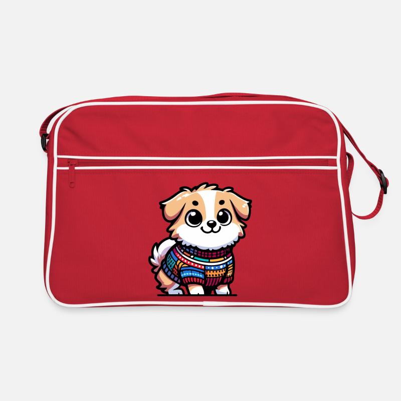 Snug Pup: Der Pullover tragende Hund Retro Tasche