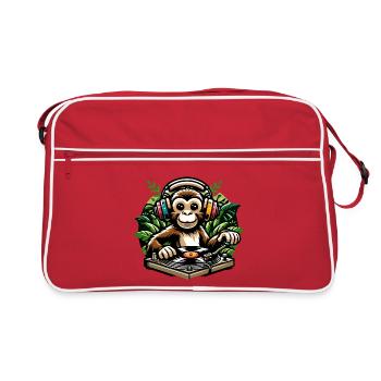 Jungle Grooves: The Vinyl Vibes Monkey - Retro Bag - red/white - Front