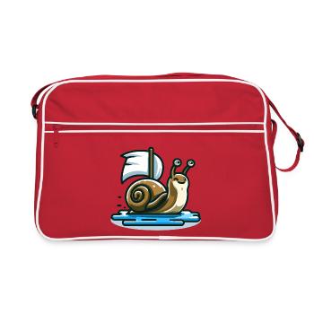 Segelschnecke: Der nautische Navigator - Retro Tasche - Rot/Weiß - Vorne