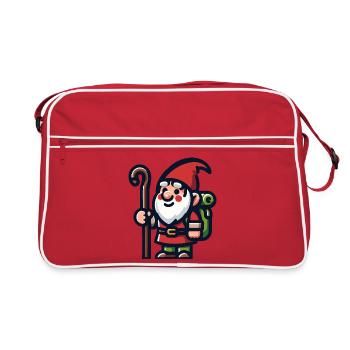 Gnome itinérant : le voyageur pionnier - Sac Retro - rouge/blanc - Devant