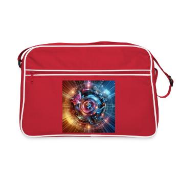 Future Fusion : dégradé holographique et circulaire - Sac Retro - rouge/blanc - Devant
