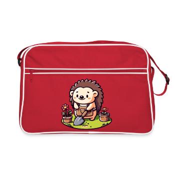 Hedgehog Gardener: The Blossom Buddy - Retro Bag - red/white - Front