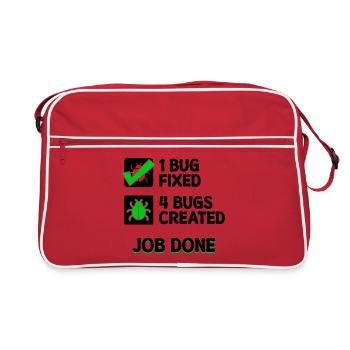 Programmierer Developer Bugfixing Bugs Skripting - Retro Tasche - Rot/Weiß - Vorne