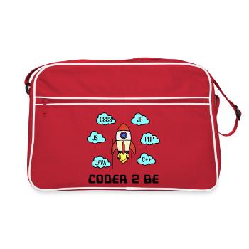 Open Source Developer Css C++ Php Java Coden - Retro Tasche - Rot/Weiß - Vorne