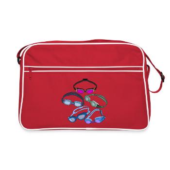 Cool Swimming Goggles - Retro Bag - red/white - Front