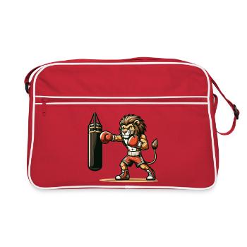 Punchline King : Le Lion de la boxe - Sac Retro - rouge/blanc - Devant