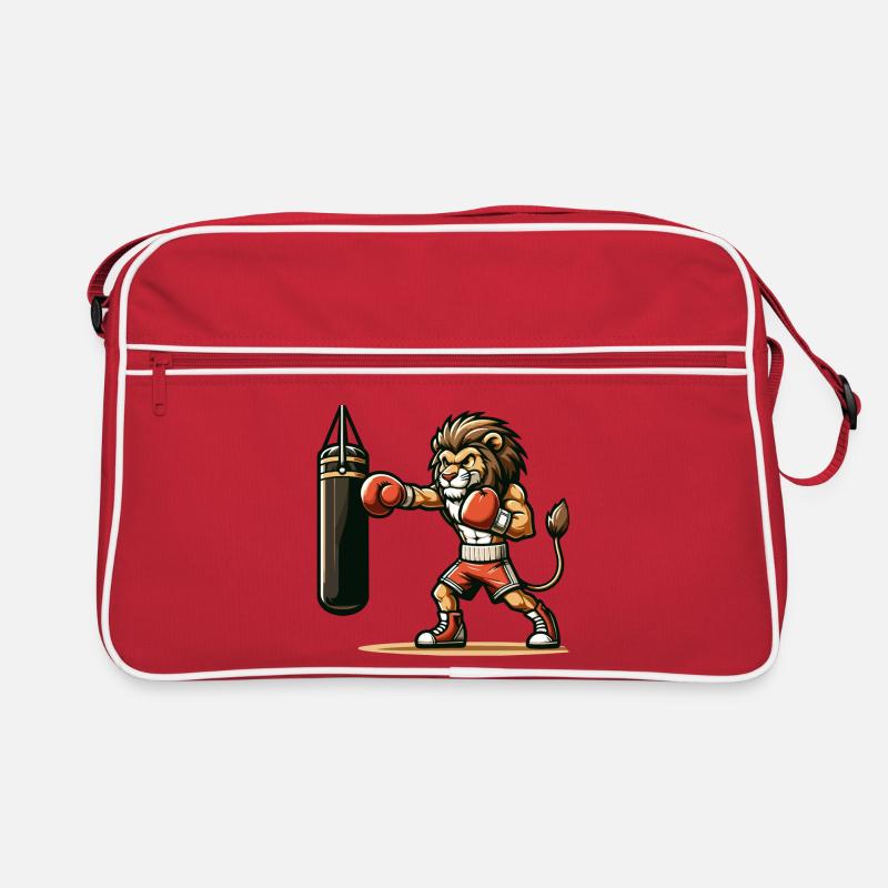 Punchline King: Der Boxlöwe Retro Tasche
