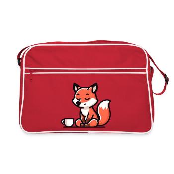 Zen Fox: The Tranquil Tea Master - Retro Bag - red/white - Front