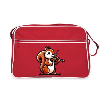 Melodic Squirrel: Symphony in the Park - Retro Bag - red/white - Front