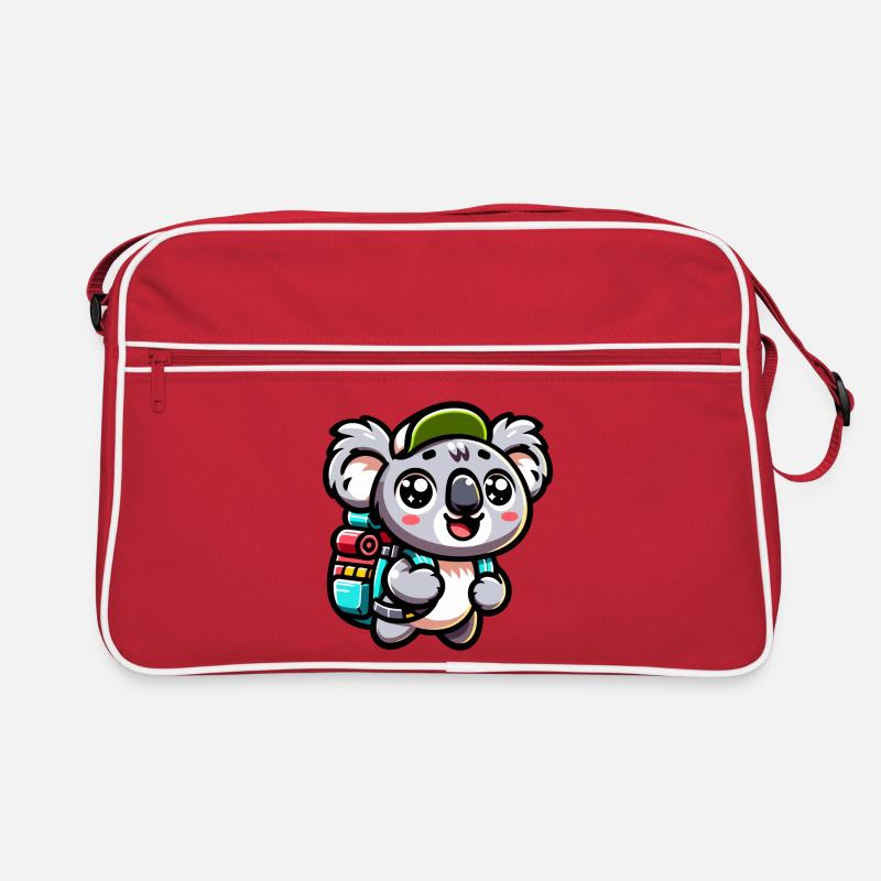 Adventurous Koala Backpacker Illustration Retro Bag