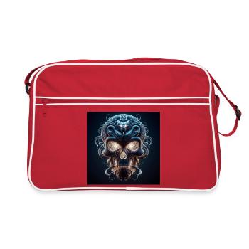 Crâne fusionné avec serpent 3D - Sac Retro - rouge/blanc - Devant