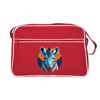 Zèbre chromatique dans un cercle géométrique - Sac Retro - rouge/blanc - Devant